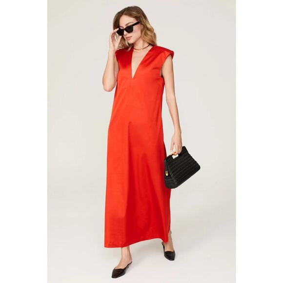 By Malene Birger Mavise Maxi Wool Blend Dress Orange Size 38 / Medium - Picture 1 of 15